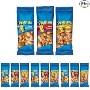 PLANTERS Variety Pack, Salted Cashews, Salted Peanuts & Honey Roasted Peanuts, Individually Packed Snacks, Mixed Nuts, Kosher, (36 Count) (Pack of 4)