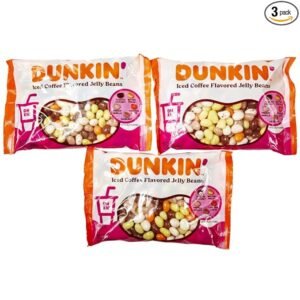 Dunkin\' Iced Coffee Flavored Jelly Bean Bulk Variety, 3 packs of 12 Ounce Bags, Candy Sweets for Kids Boys Girls Teens Adults Coffee Lovers