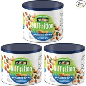 Planters NUT-rition Wholesome Nut Mix with Cashews, Almonds, and Macadamias, 9.75 oz Canister (Pack of 3)