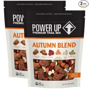 Gourmet Nut Autumn Blend Trail Mix, 22oz Bag, 2 Pack – Pumpkin Spice Pecans, Almonds, Cranberries, Cinnamon Sweet Potatoes, Yogurt Chips & Pumpkin Seeds – Fall Seasonal Snack