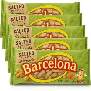 Barcelona Nut Inshell Peanuts Salted & Dry Roasted Bags | Bulk 5 Pounds | In Shell For Human | Whole Jumbo Peanuts | In the Shell for People | Healthy Snack