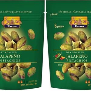 Setton Farms Naturally Seasoned Pistachio Kernels, Jalapeno, No Shell Pistachios, Certified Non-GMO, Gluten Free, Vegan and Kosher, 5 oz Resealable Pouch (Pack of 2)